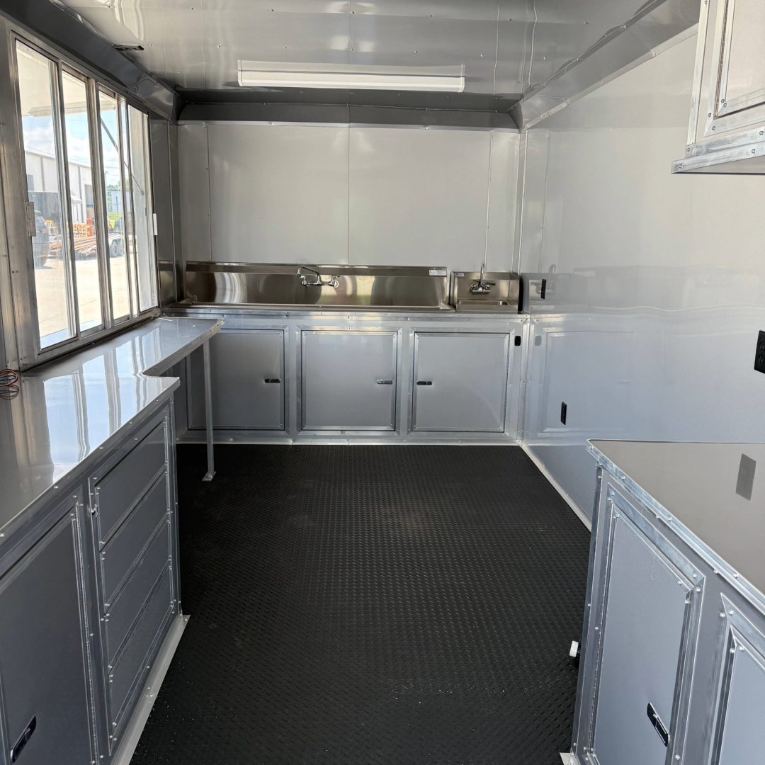 New 8.5X26TA3 Silver Concession Porch Trailer