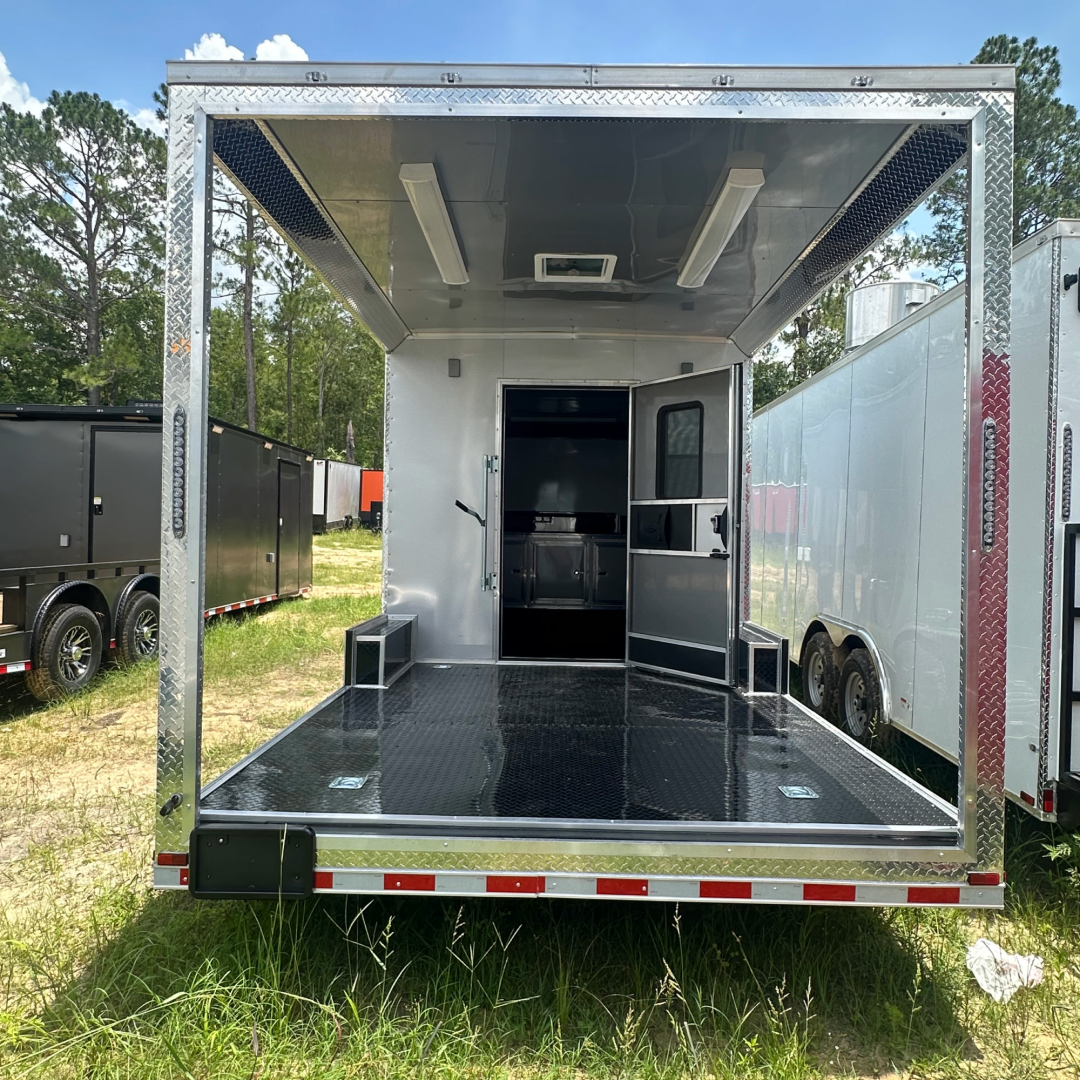 New 8.5X26TA3 Silver Concession Porch Trailer