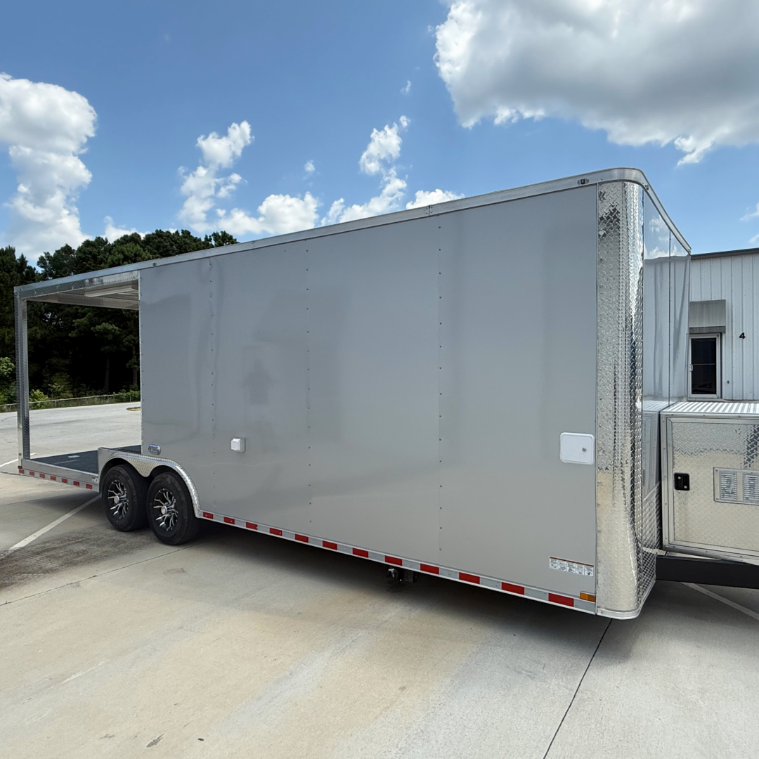 New 8.5X26TA3 Silver Concession Porch Trailer