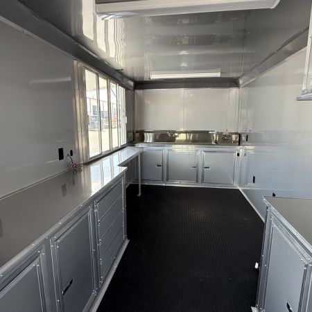 New 8.5X26TA3 Silver Concession Porch Trailer
