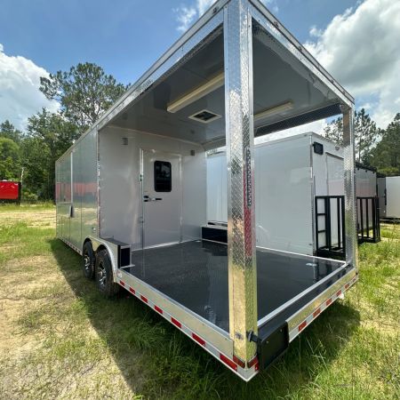 New 8.5X26TA3 Silver Concession Porch Trailer