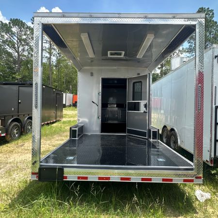 New 8.5X26TA3 Silver Concession Porch Trailer