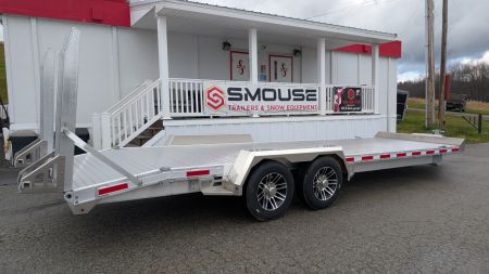 New 2025 EBY 24'6" ALL ALUMINUM Lo Pro Equipment Hauler w/ 6' Standup Ramps