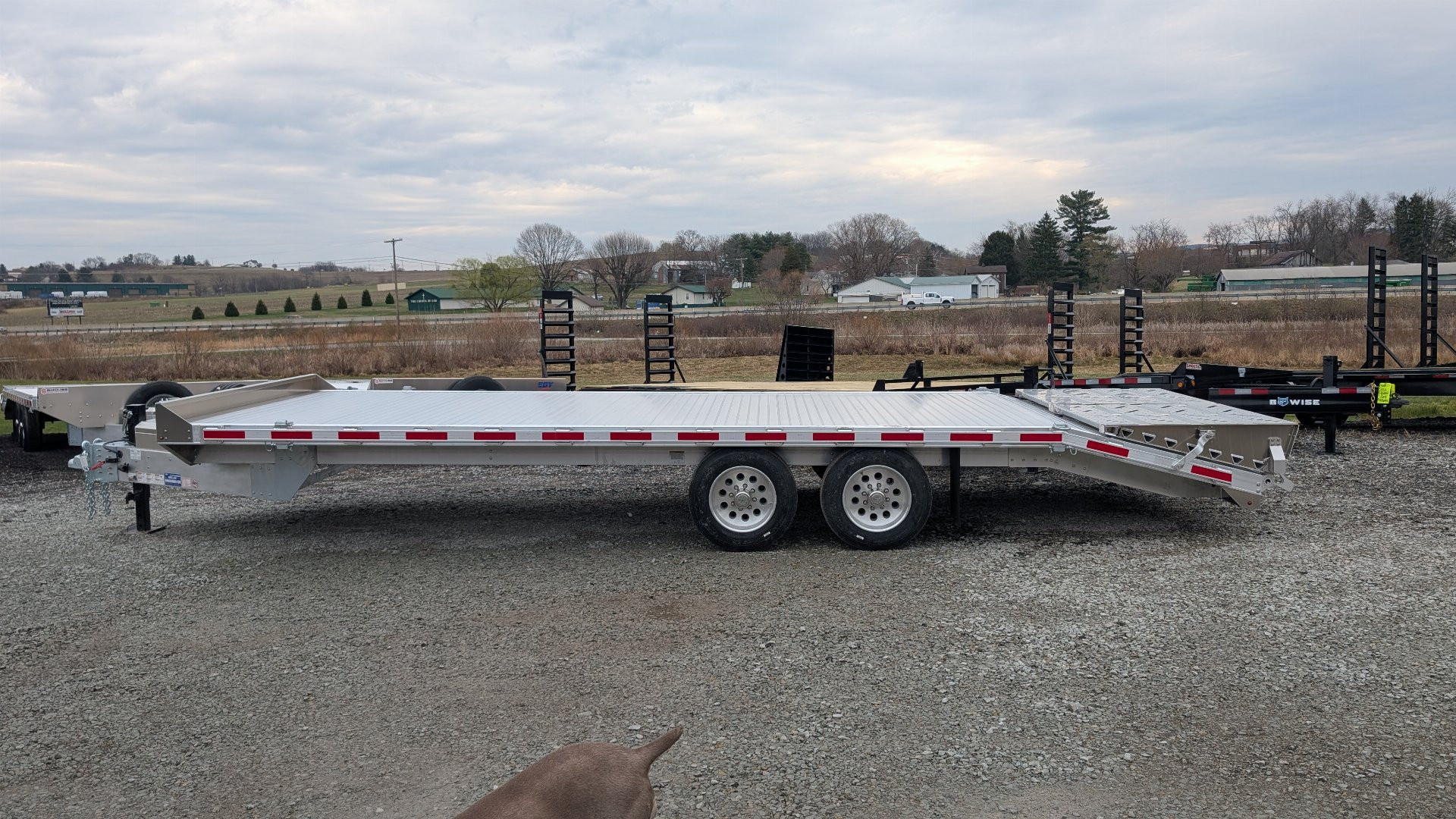 New 2025 EBY 24'6" TRADESMAN Aluminum HD DECKOVER Trailer w/ 50/50 Fold Flat Ramps w/ 8K AXLES