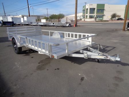 New 2023 Primo * ATV82X14 * 14ft Aluminum ATV Trailer w/ Side Ramps & Bi-Fold Tailgate