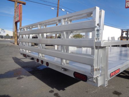 New 2023 Primo * ATV82X14 * 14ft Aluminum ATV Trailer w/ Side Ramps & Bi-Fold Tailgate