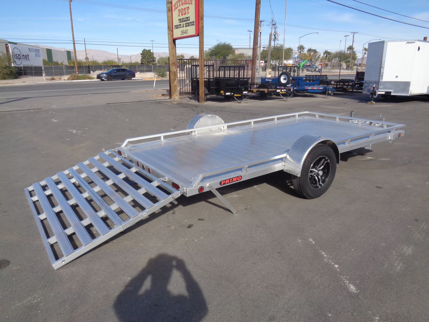 New 2023 Primo * UT82X14-LP * 14ft Aluminum ATV Trailer w/ Bi-Fold Tailgate