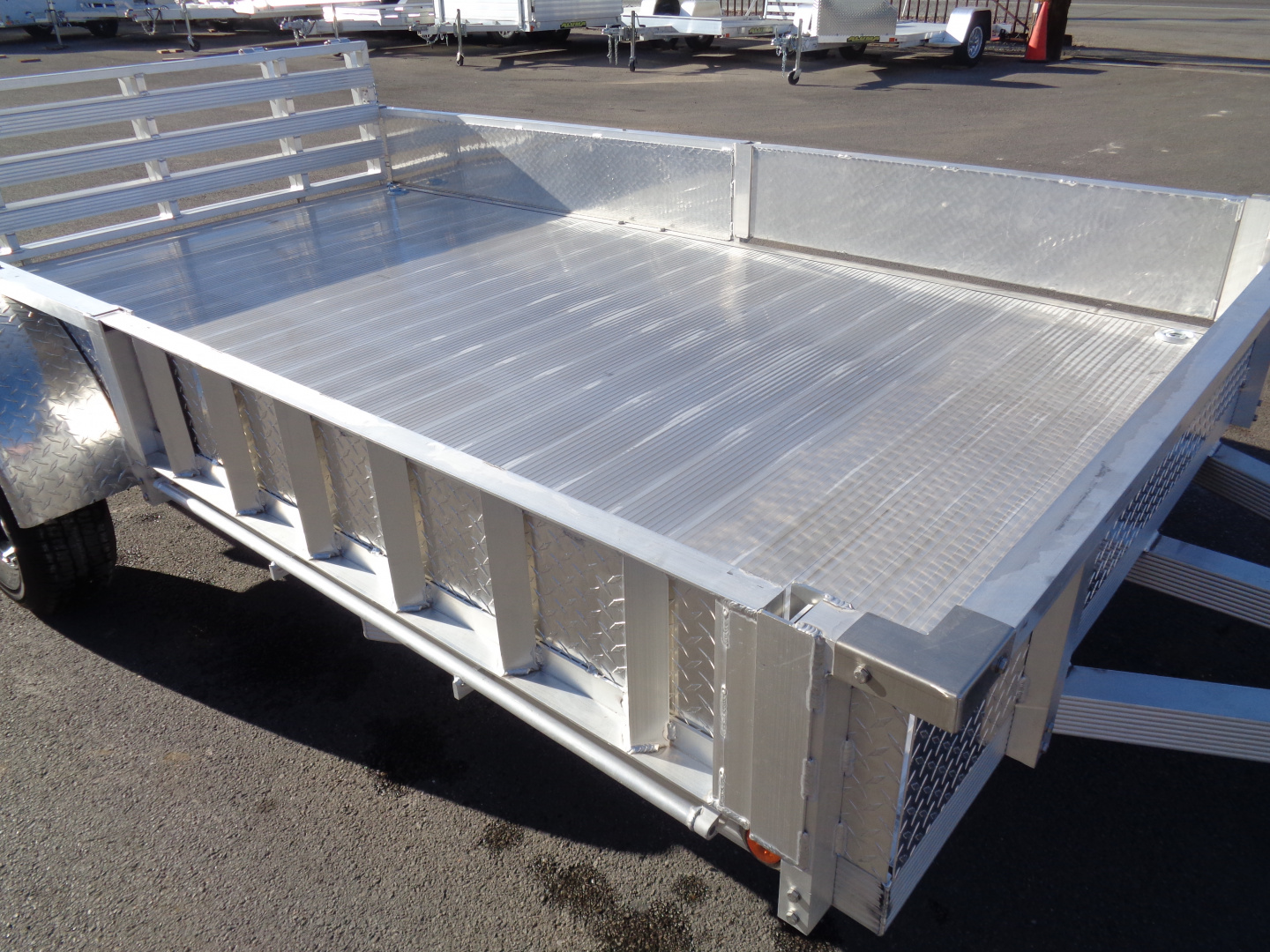 New 2023 Primo * ATV82X12-ATP* 12ft Aluminum ATV Trailer w/ Side Ramps & Bi-Fold Tailgate