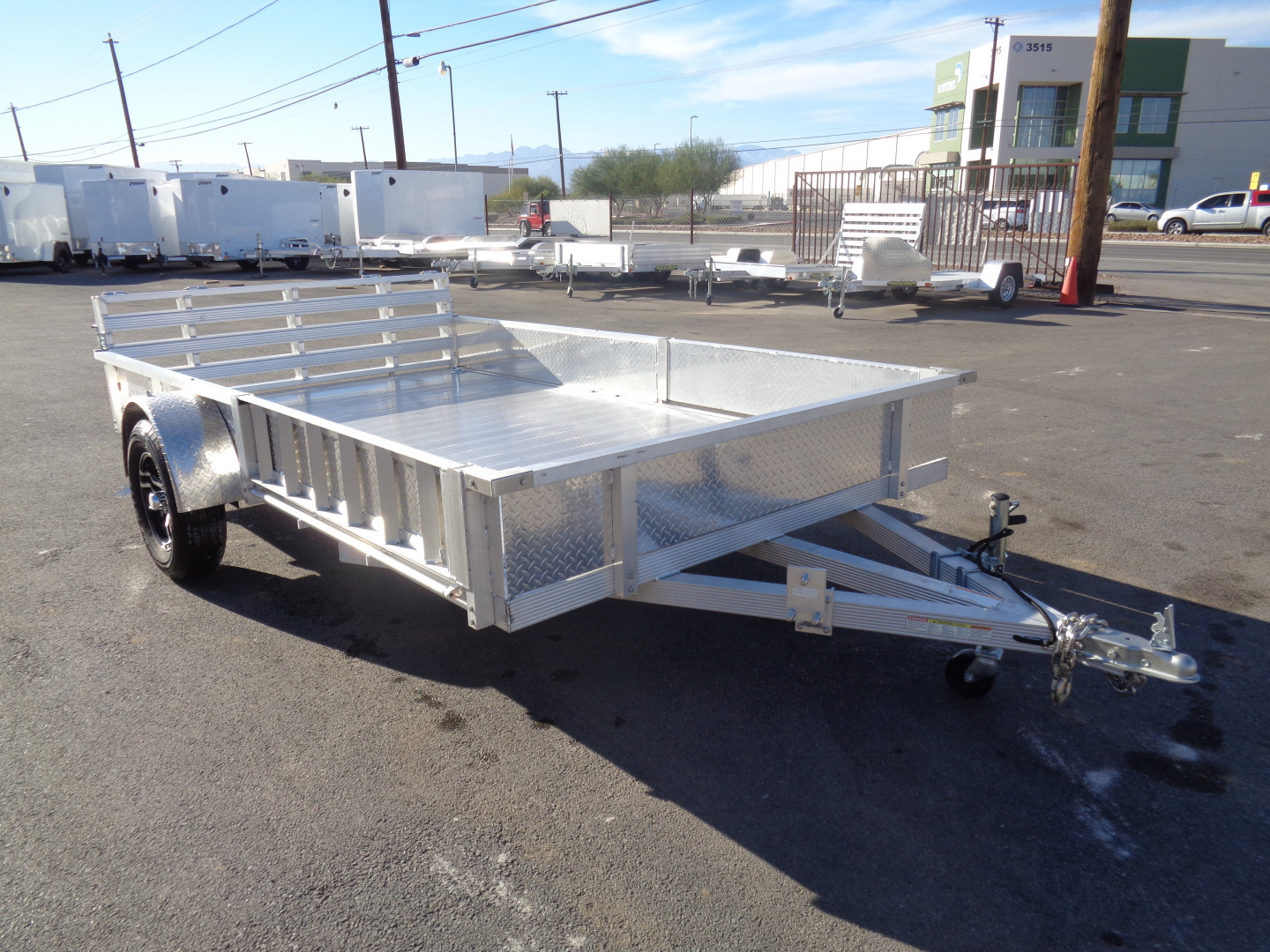 New 2023 Primo * ATV82X12-ATP* 12ft Aluminum ATV Trailer w/ Side Ramps & Bi-Fold Tailgate