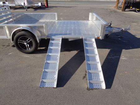 New 2023 Primo * ATV82X12-ATP* 12ft Aluminum ATV Trailer w/ Side Ramps & Bi-Fold Tailgate