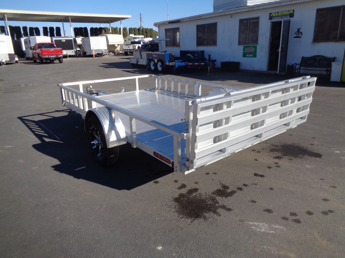 New 2023 Primo * ATV82X12 * 12ft Aluminum ATV Trailer w/ Side Ramps & Bi-Fold Tailgate