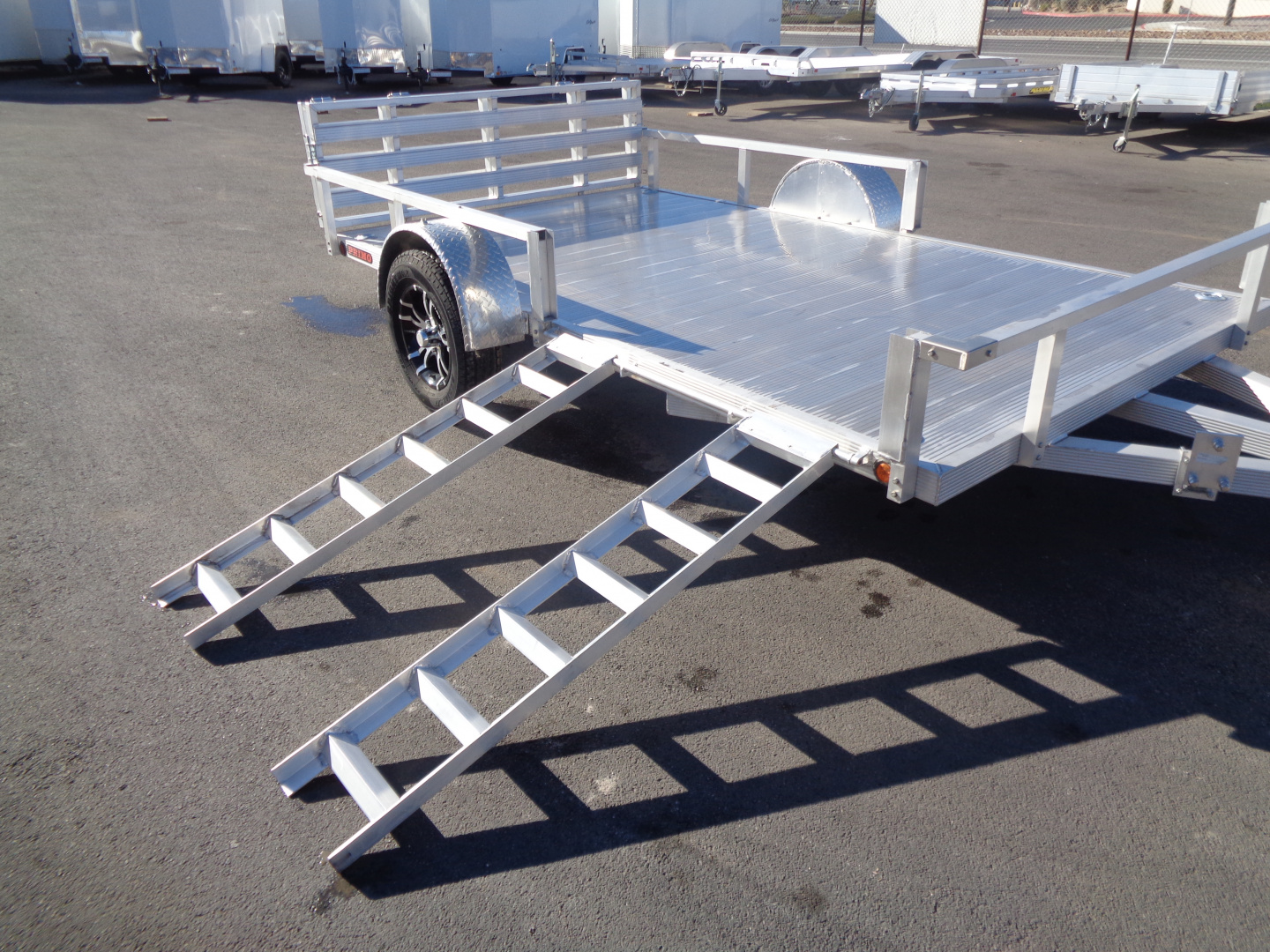 New 2023 Primo * ATV82X12 * 12ft Aluminum ATV Trailer w/ Side Ramps & Bi-Fold Tailgate