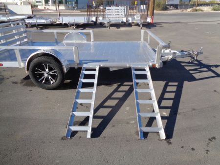 New 2023 Primo * ATV82X12 * 12ft Aluminum ATV Trailer w/ Side Ramps & Bi-Fold Tailgate