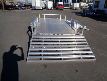 New 2023 Primo * ATV82X12 * 12ft Aluminum ATV Trailer w/ Side Ramps & Bi-Fold Tailgate