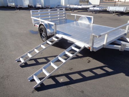 New 2023 Primo * ATV82X12 * 12ft Aluminum ATV Trailer w/ Side Ramps & Bi-Fold Tailgate