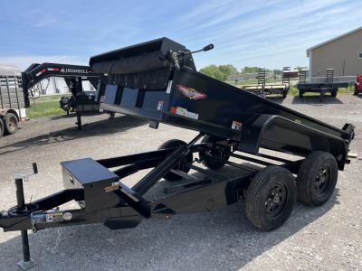 New 2026 H&H Black 62"x10' 7k Single Ram Homeowner Dump Trailer