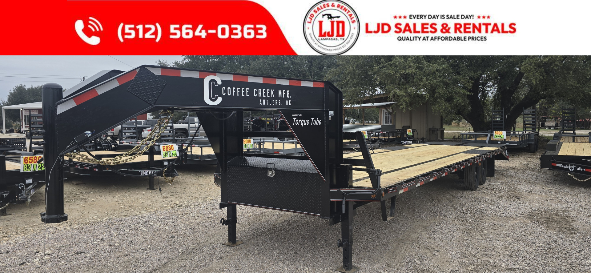 New 2026 Coffee Creek - Gooseneck Flatbed Trailer 33' - 17900 GVWR