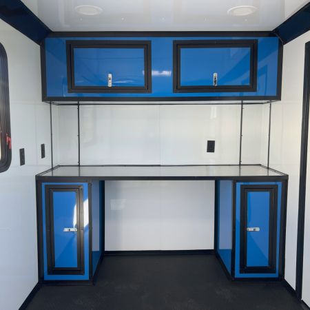 New 7X14TA Blue and Black Pet Grooming Trailer