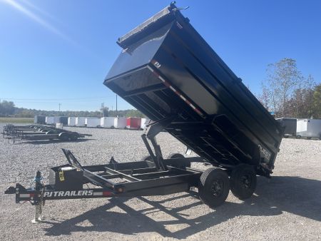 New 2026 PJ Trailers D71472BSSK - 83X14 DUMP RAMPS TARP SPREADER GATE 4' WALLS