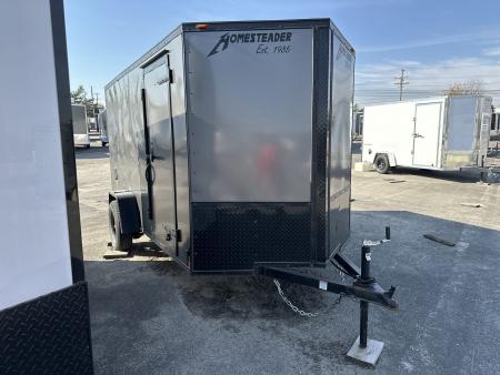 New 2026 Homesteader Trailer 6 X 12 FT CARGO TRAILER 6 FT INT HEIGHT WITH RAMP DOOR BLACK OUT PACKAGE