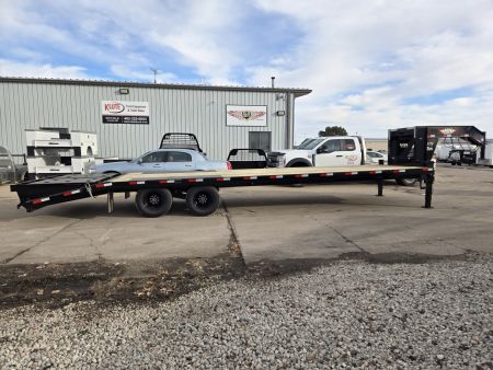 New 2026 H&H Trailers 102x25+5 HD Low Profile Dovetail Super Deluxe Ramps Gooseneck 22.5K Equipment Trailer