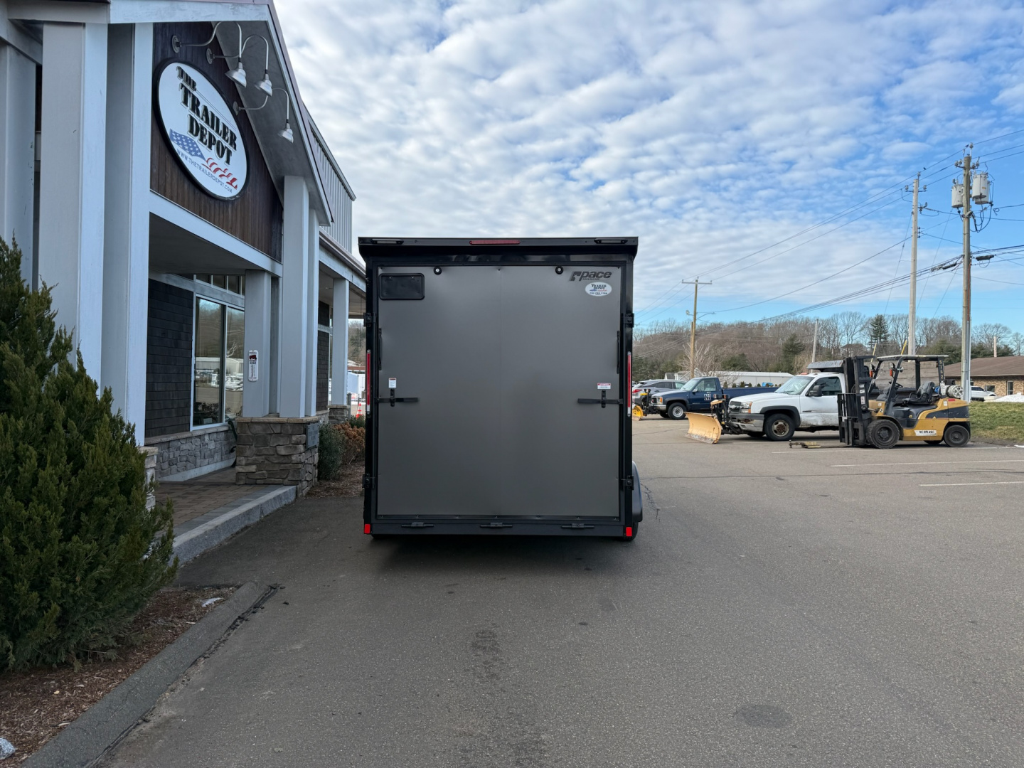 New Pace American 7' x 16' + V-Nose Enclosed Cargo Trailer with Ramp Door 7K