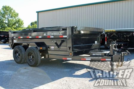 New 2026 New 7' x 12' IronBull Scissor Hoist Hydraulic Dump Trailer w/ 24  High Sides, Remote Power Up & Down, and MORE!