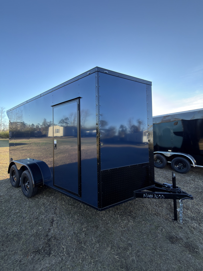 New 2026 Cargo United 7x14TA 7' Tall .080 Indigo Blue PolyCor Blackout Package Rear Wing Spoiler Cargo / Enclosed Trailer