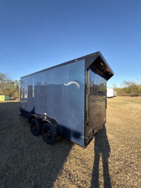 New 2026 Cargo United 7x14TA 7' Tall .080 Indigo Blue PolyCor Blackout Package Rear Wing Spoiler Cargo / Enclosed Trailer
