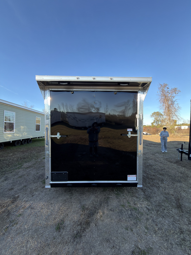 New 2026 Cargo United 7x14TA 7' Tall .080 PolyCor Black Chrome PKG Rear Wing Spoiler Cargo / Enclosed Trailer