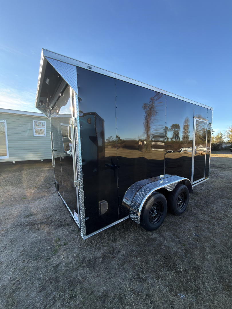 New 2026 Cargo United 7x14TA 7' Tall .080 PolyCor Black Chrome PKG Rear Wing Spoiler Cargo / Enclosed Trailer