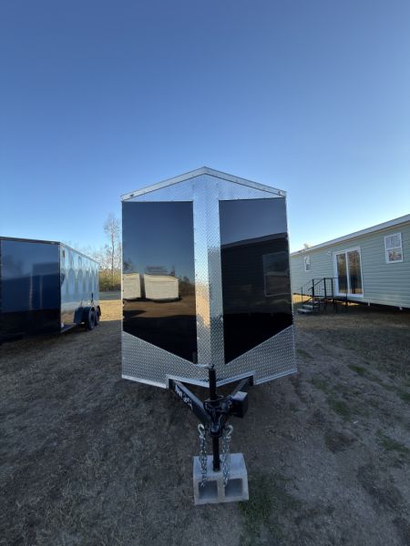 New 2026 Cargo United 7x14TA 7' Tall .080 PolyCor Black Chrome PKG Rear Wing Spoiler Cargo / Enclosed Trailer