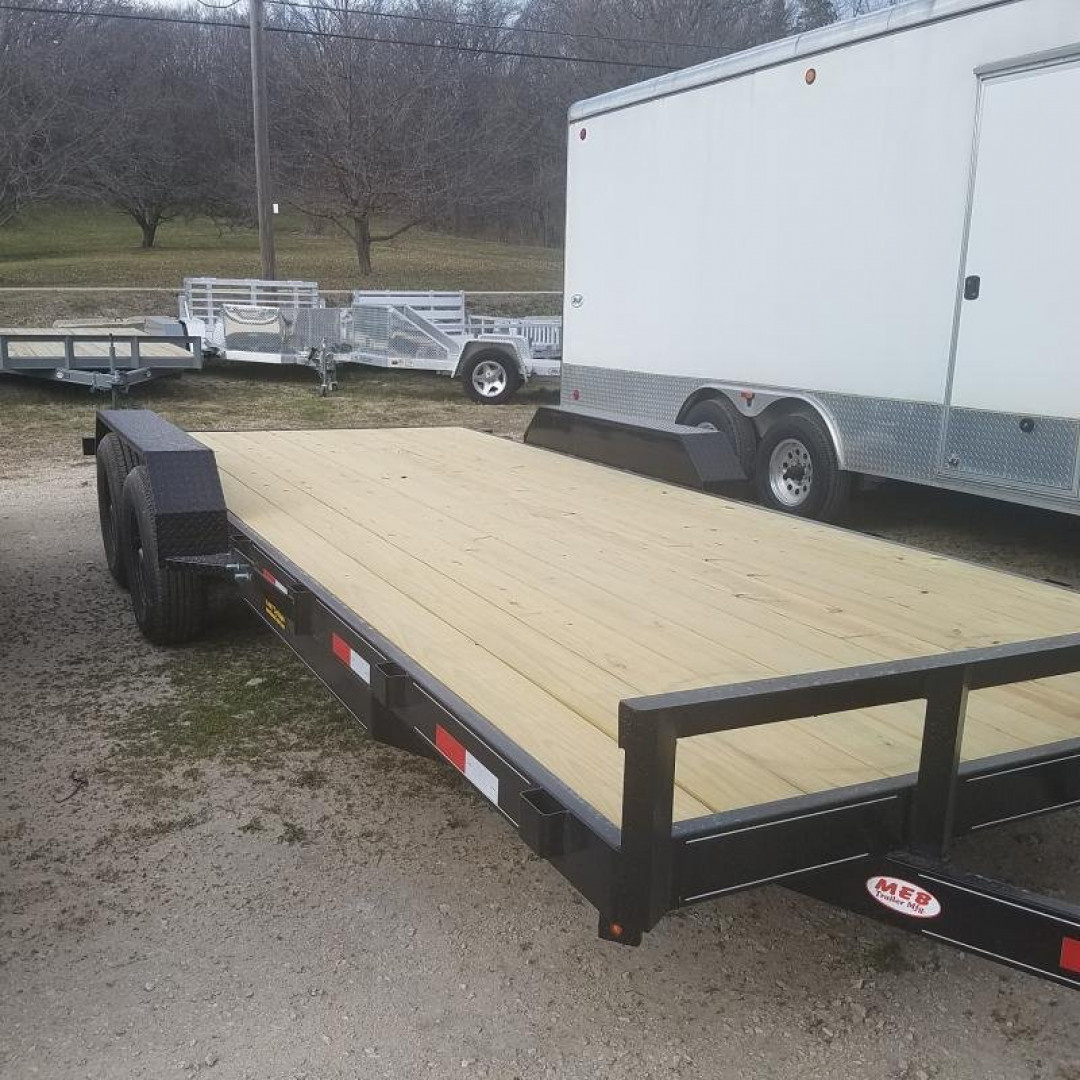 New 2026 MEB 7x20 Open Wood Deck Auto Hauler Car / Racing Trailer 7K
