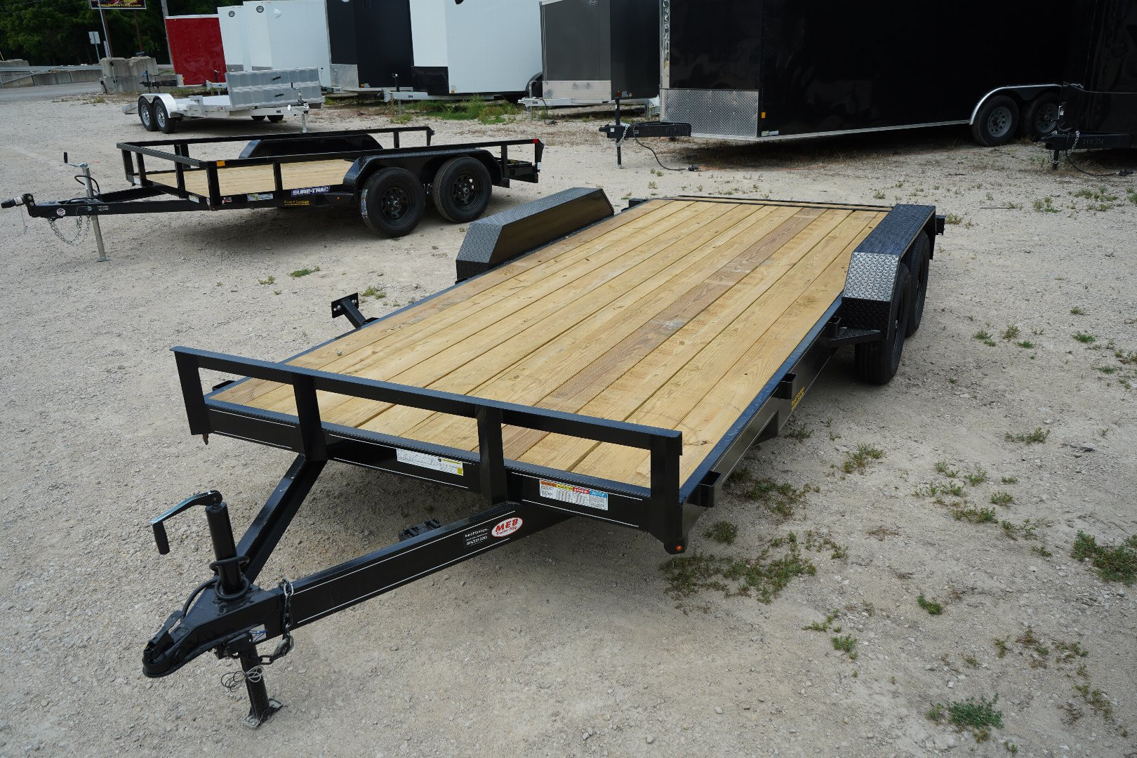 New 2026 MEB 7x20 Open Wood Deck Auto Hauler Car / Racing Trailer 7K