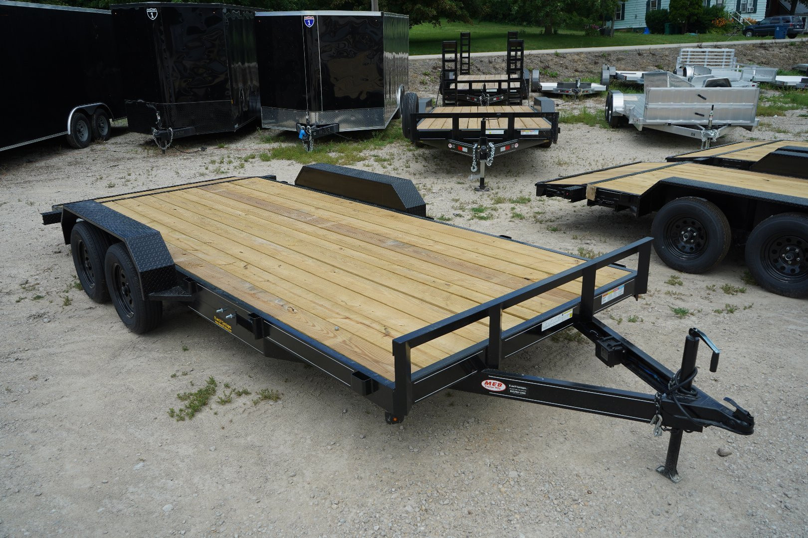 New 2026 MEB 7x20 Open Wood Deck Auto Hauler Car / Racing Trailer 7K