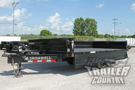New 2026 NEW 8' x 16' Iron Bull Scissor Hoist Hydraulic Dump Trlr w/18  High DUAL DROP SIDES