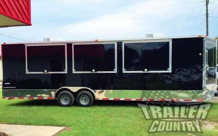 New 2026 New Heavy Duty Elite Series Model 8.5 x 28 Tandem Axle, V-Nosed Enclosed Trailer w/ Vending Options