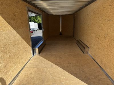 New 2027 E-Z Hauler EZEC8.5X24CH XLT PRO Car Hauler, 7 FOOT 1 INCH INTERIOR HEIGHT, ELITE ESCAPE DOOR, .080 POLY SIDES, REAR CANOPY, FREE ALUMINUM WHEEL UPGRADE