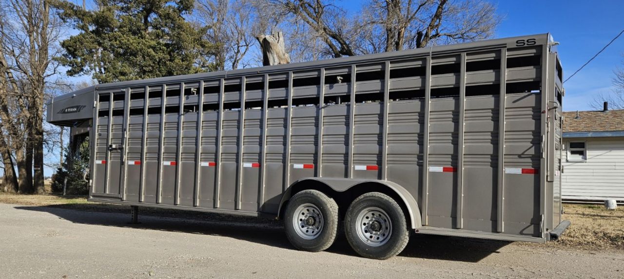 New 2025 TITAN TRAILER Standard 6'8 x 24' Stock Trailer