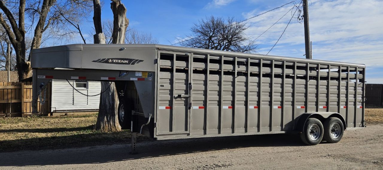New 2025 TITAN TRAILER Standard 6'8 x 24' Stock Trailer