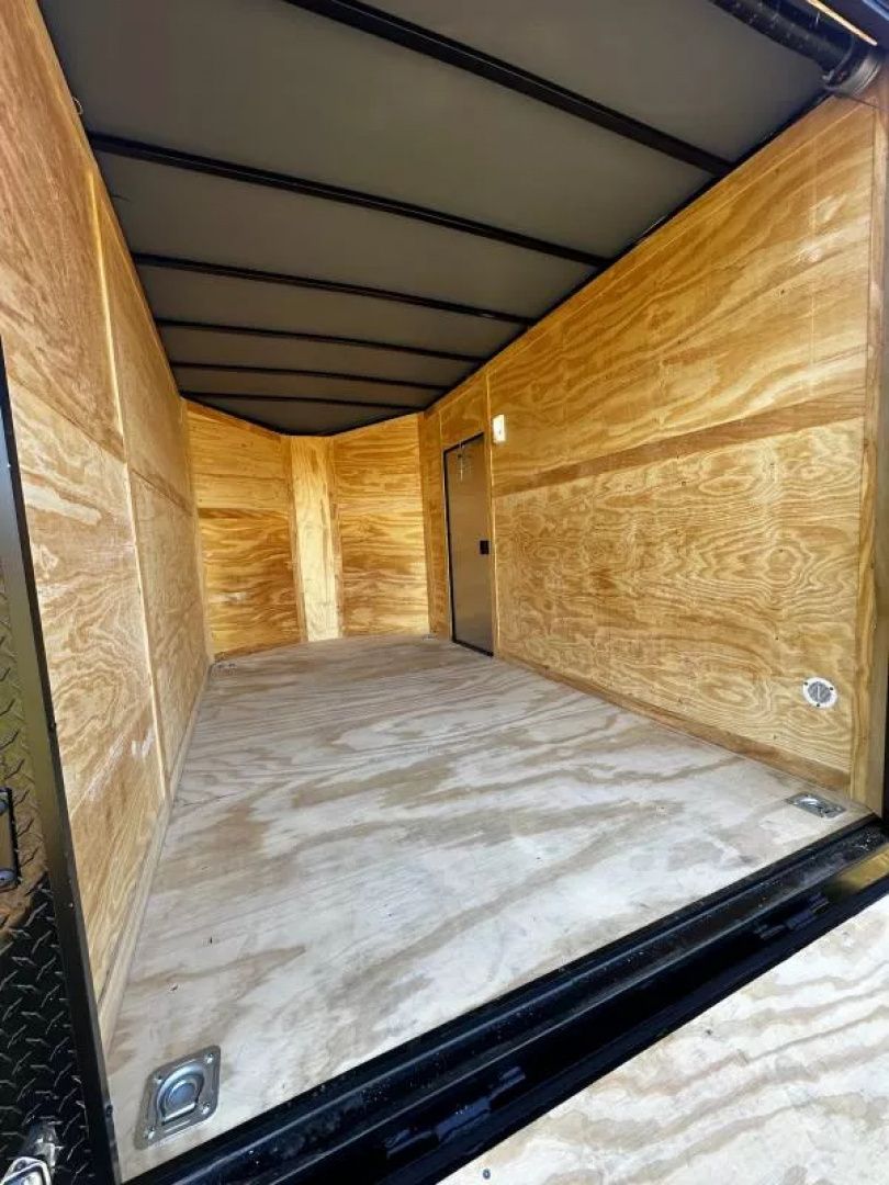 New 2026 7X12 Enclosed Trailer-3500LB Tandem Axle -7'ft Interior-White Poly-Blackout