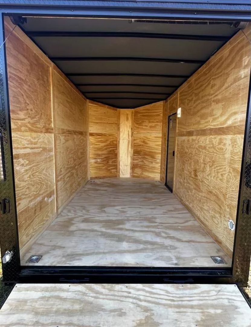 New 2026 7X12 Enclosed Trailer-3500LB Tandem Axle -7'ft Interior-White Poly-Blackout
