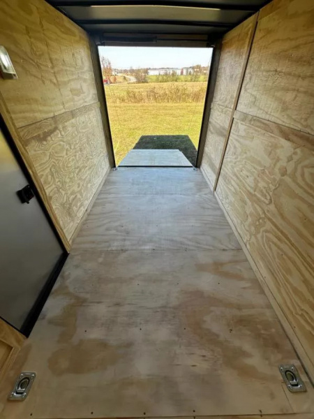 New 2026 7X12 Enclosed Trailer-3500LB Tandem Axle -7'ft Interior-White Poly-Blackout
