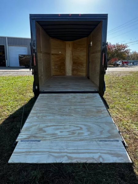 New 2026 7X12 Enclosed Trailer-3500LB Tandem Axle -7'ft Interior-White Poly-Blackout