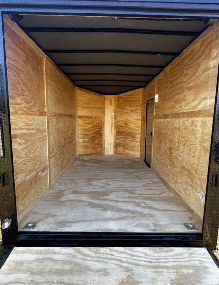 New 2026 7X12 Enclosed Trailer-3500LB Tandem Axle -7'ft Interior-White Poly-Blackout