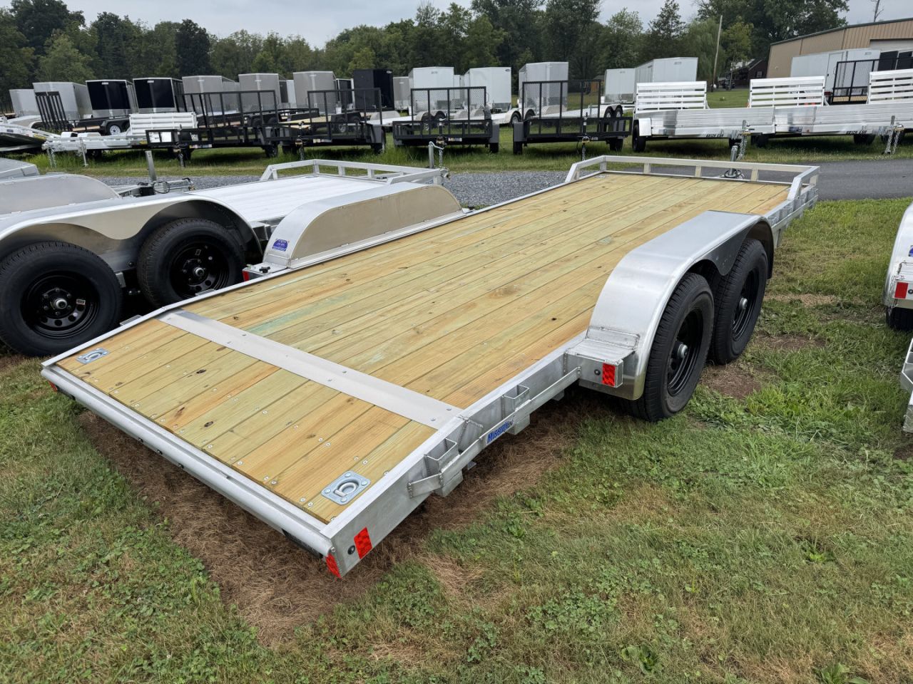 New 2026 Mission MOCH8X18W 10K 18 Foot Wood Deck Car Hauler 10000 LB GVW