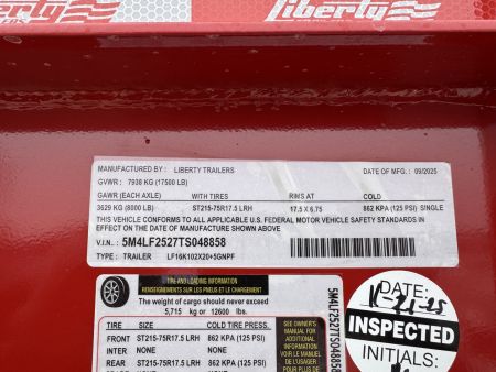 New 2026 Liberty LF16K-20+5 Flatbed Trailer