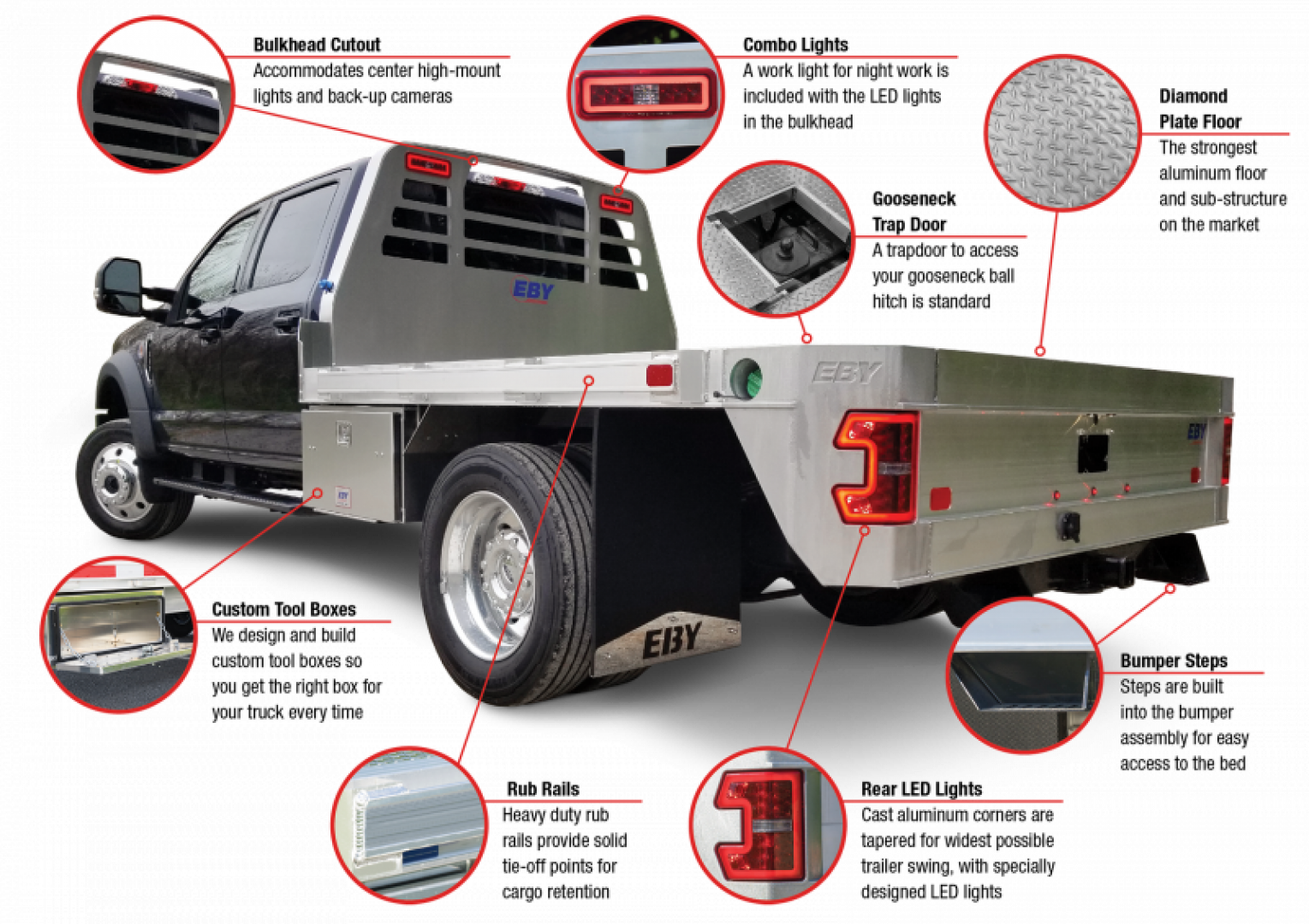 New EBY "BIG COUNTRY" 9' long x 97 1/4" wide ALUMINUM FLAT BED