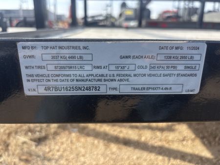 New 2025 Top Hat EP Utility Trailer