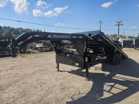 New 2026 Iron Bull 102"x24' 14K Gooseneck Deckover Tilt Trailer